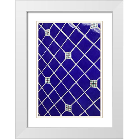 Arizona- USA. Mexican tile wall White Modern Wood Framed Art Print with Double Matting by Sienda, Jolly