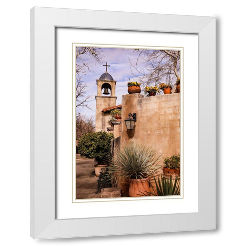 Sedona- Arizona. Tlaquepaque Chapel White Modern Wood Framed Art Print with Double Matting by Sienda, Jolly