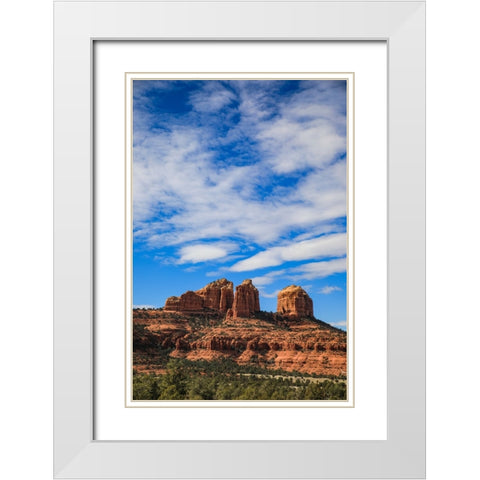 Sedona- Arizona- USA. Cathedral Rock- red rock formations White Modern Wood Framed Art Print with Double Matting by Sienda, Jolly