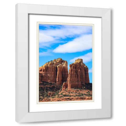 Sedona- Arizona- USA. Cathedral Rock- red rock formations White Modern Wood Framed Art Print with Double Matting by Sienda, Jolly