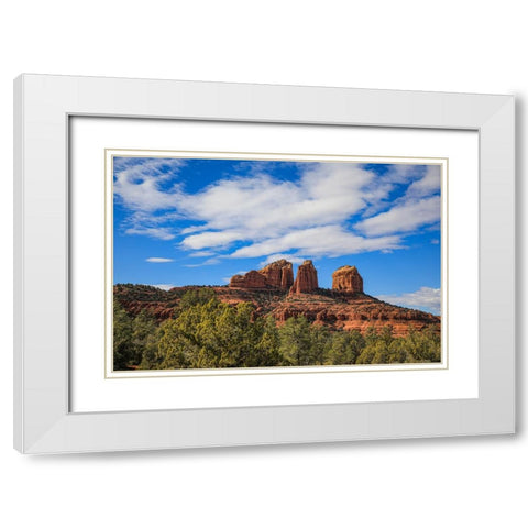 Sedona- Arizona- USA. Cathedral Rock- red rock formations White Modern Wood Framed Art Print with Double Matting by Sienda, Jolly