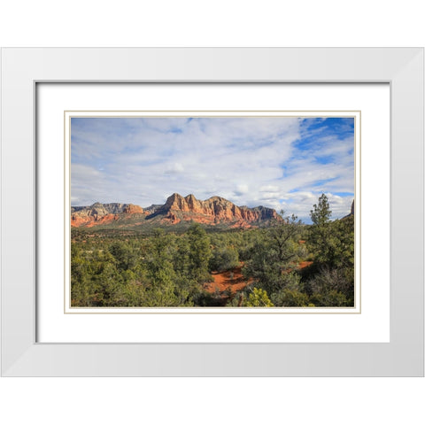 Sedona- Arizona- USA. Sedona red rocks formations White Modern Wood Framed Art Print with Double Matting by Sienda, Jolly
