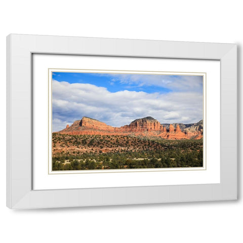 Sedona- Arizona- USA. Cathedral Rock- red rock formations White Modern Wood Framed Art Print with Double Matting by Sienda, Jolly