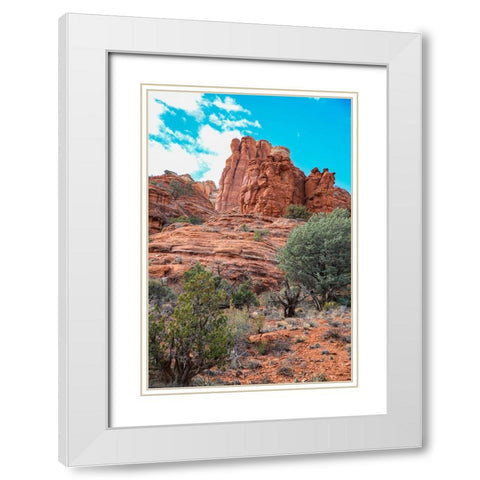 Sedona- Arizona- USA. Red rock formations White Modern Wood Framed Art Print with Double Matting by Sienda, Jolly