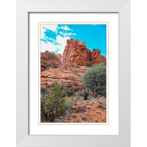 Sedona- Arizona- USA. Red rock formations White Modern Wood Framed Art Print with Double Matting by Sienda, Jolly