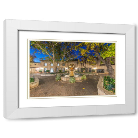 Arizona-Sedona Tlaquepaque at dawn-high end shopping center with art galleries and boutique stores White Modern Wood Framed Art Print with Double Matting by Tilley, Rob