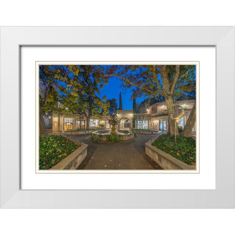 Arizona-Sedona Tlaquepaque at dawn-high end shopping center with art galleries and boutique stores White Modern Wood Framed Art Print with Double Matting by Tilley, Rob