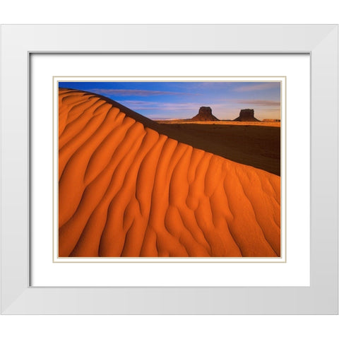 Lukashenka desert sand dunes in northern Arizona White Modern Wood Framed Art Print with Double Matting by SMO