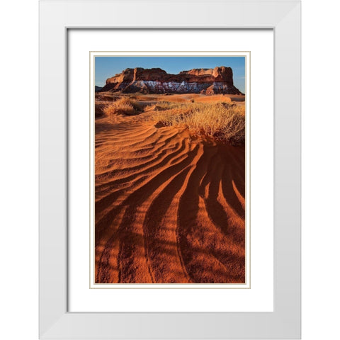 Lukashenka desert sand dunes in northern Arizona White Modern Wood Framed Art Print with Double Matting by SMO