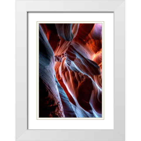 Antelope Canyon-a slot Canyon near page in northern Arizona White Modern Wood Framed Art Print with Double Matting by SMO