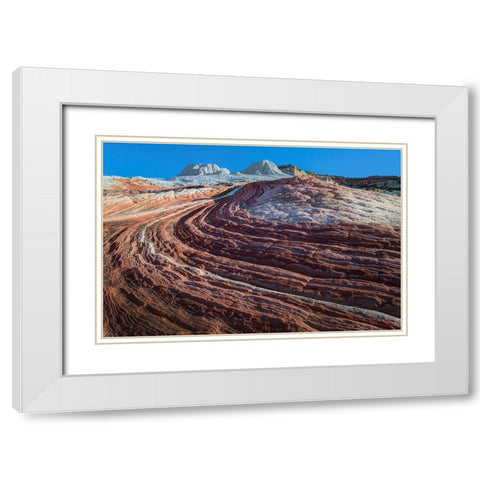 Swirls of colored sandstone in the white pockets area in northern Arizona White Modern Wood Framed Art Print with Double Matting by SMO