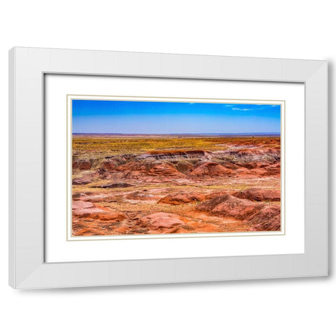 Tawa Point-Painted Desert-Petrified Forest National Park-Arizona White Modern Wood Framed Art Print with Double Matting by Perry, William