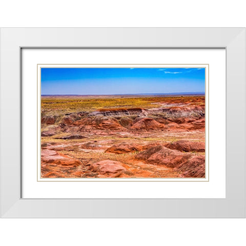 Tawa Point-Painted Desert-Petrified Forest National Park-Arizona White Modern Wood Framed Art Print with Double Matting by Perry, William