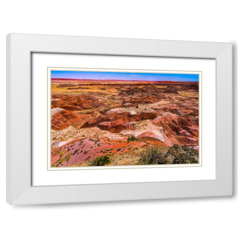 Tawa Point-Painted Desert-Petrified Forest National Park-Arizona White Modern Wood Framed Art Print with Double Matting by Perry, William