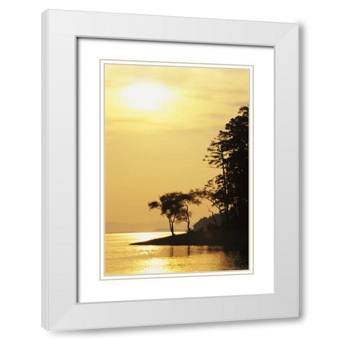 Arkansas Sunset on Lake Ouachita, Ouachita NF White Modern Wood Framed Art Print with Double Matting by Flaherty, Dennis