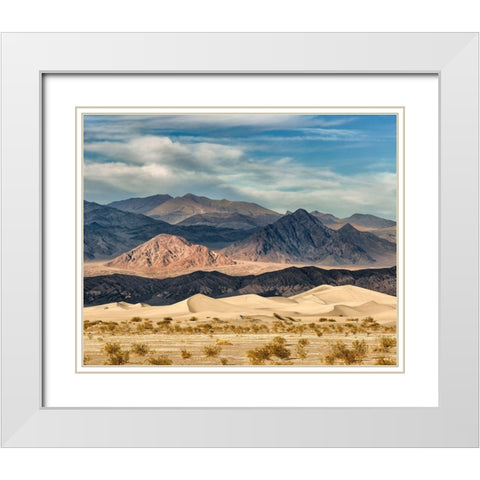 California-Death Valley National Park-Stovepipe Wells-Mesquite Flat Dunes White Modern Wood Framed Art Print with Double Matting by Collins, Ann