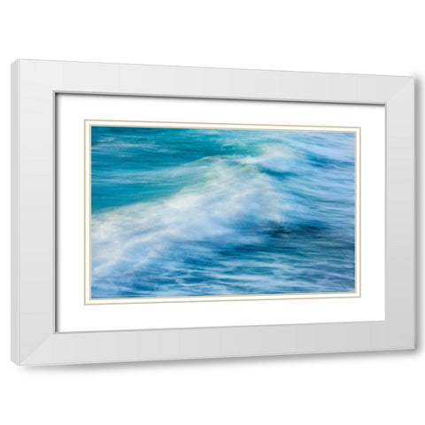 California-La Jolla-Wave abstract White Modern Wood Framed Art Print with Double Matting by Collins, Ann