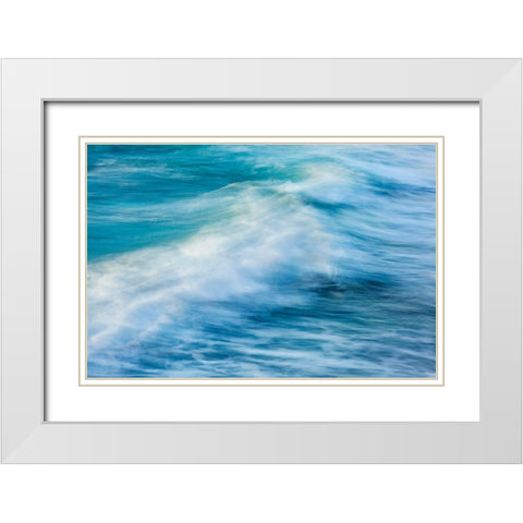 California-La Jolla-Wave abstract White Modern Wood Framed Art Print with Double Matting by Collins, Ann