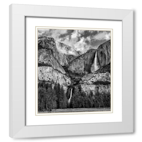 California-Yosemite National Park-Upper and Lower Yosemite Falls at sunrise White Modern Wood Framed Art Print with Double Matting by Collins, Ann