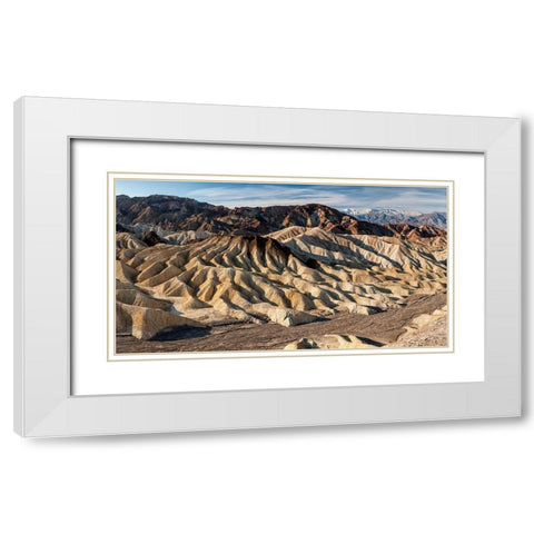 USA-California-Death Valley National Park Dry wash in winter at Zabriskie Point White Modern Wood Framed Art Print with Double Matting by Collins, Ann