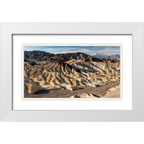 USA-California-Death Valley National Park Dry wash in winter at Zabriskie Point White Modern Wood Framed Art Print with Double Matting by Collins, Ann