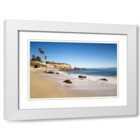 USA-California-La Jolla Quiet morning at La Jolla Cove White Modern Wood Framed Art Print with Double Matting by Collins, Ann
