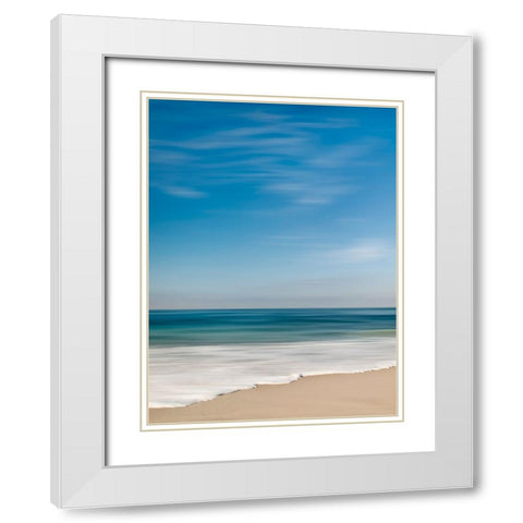 USA-California-La Jolla Ocean abstract blur at Marine Street Beach White Modern Wood Framed Art Print with Double Matting by Collins, Ann