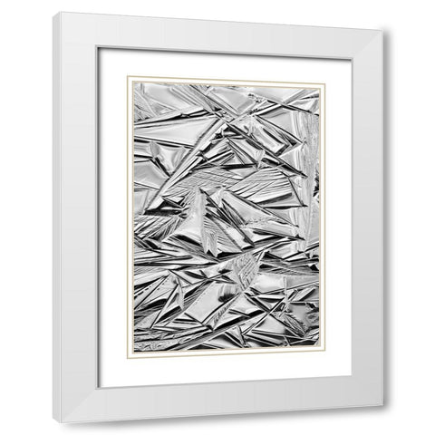 USA-California-Yosemite National Park Winter ice patterns on the Merced River White Modern Wood Framed Art Print with Double Matting by Collins, Ann