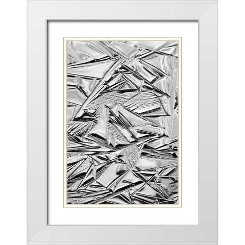 USA-California-Yosemite National Park Winter ice patterns on the Merced River White Modern Wood Framed Art Print with Double Matting by Collins, Ann