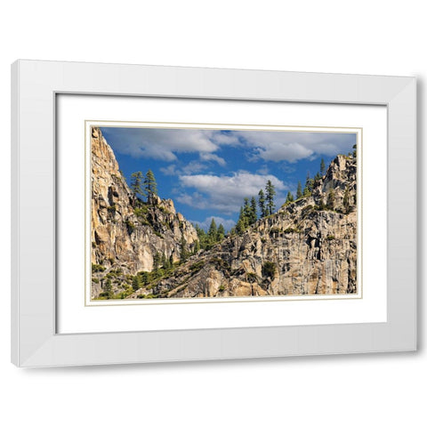 Granite valley walls-Yosemite National Park-California White Modern Wood Framed Art Print with Double Matting by Jones, Adam