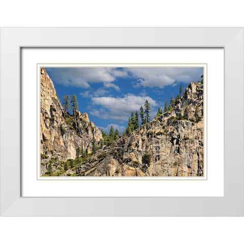 Granite valley walls-Yosemite National Park-California White Modern Wood Framed Art Print with Double Matting by Jones, Adam