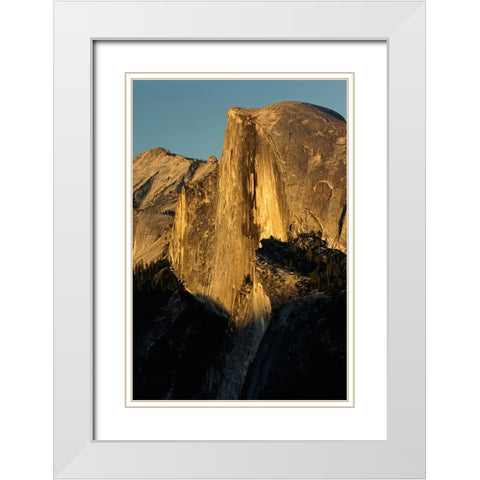 Half Dome at sunset from Glacier Point-Yosemite National Park-California White Modern Wood Framed Art Print with Double Matting by Jones, Adam