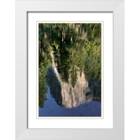 El Capitan reflected on Merced River-Yosemite National Park-California White Modern Wood Framed Art Print with Double Matting by Jones, Adam