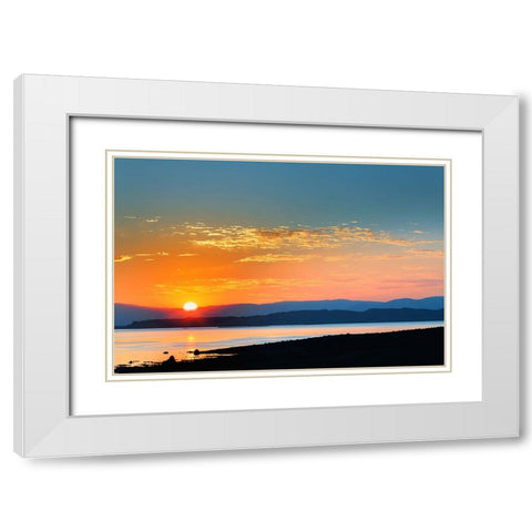 Sunrise-Mono Lake-California White Modern Wood Framed Art Print with Double Matting by Jones, Adam