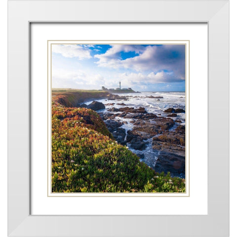 Pigeon Point Lighthouse-Big Sur-California-USA White Modern Wood Framed Art Print with Double Matting by Miller, Anna