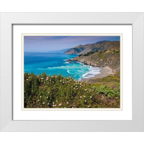 Big Sur Coastal Cliffs-California-USA White Modern Wood Framed Art Print with Double Matting by Miller, Anna