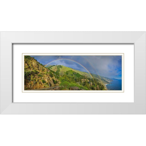 Rainbow-Big Sur Area-California-USA White Modern Wood Framed Art Print with Double Matting by Miller, Anna
