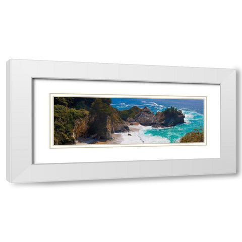McWay Falls-Julia Pfeiffer Burns State Park-Big Sur-California-USA White Modern Wood Framed Art Print with Double Matting by Miller, Anna