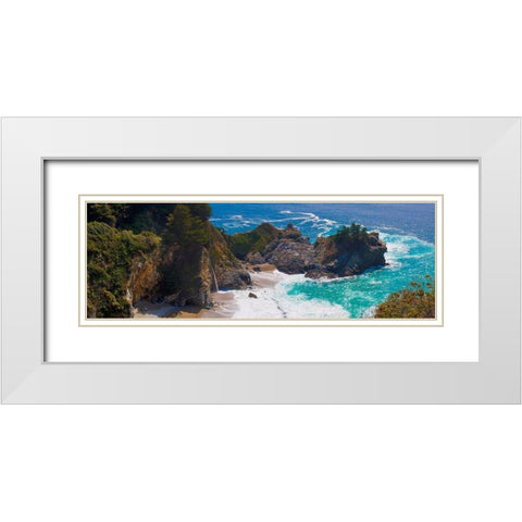 McWay Falls-Julia Pfeiffer Burns State Park-Big Sur-California-USA White Modern Wood Framed Art Print with Double Matting by Miller, Anna