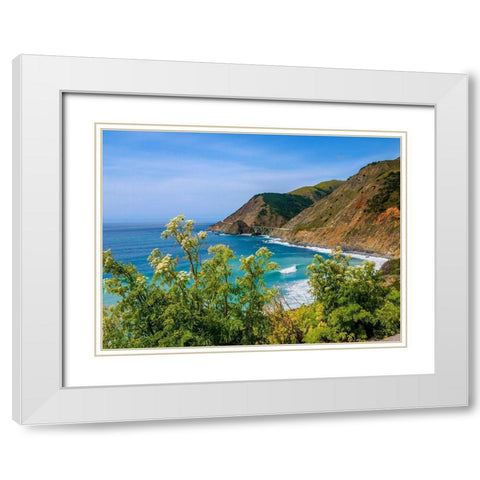 Big Sur Coastal Cliffs-California-USA White Modern Wood Framed Art Print with Double Matting by Miller, Anna