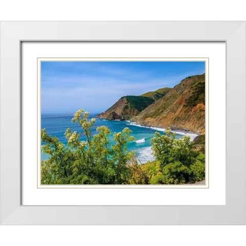 Big Sur Coastal Cliffs-California-USA White Modern Wood Framed Art Print with Double Matting by Miller, Anna