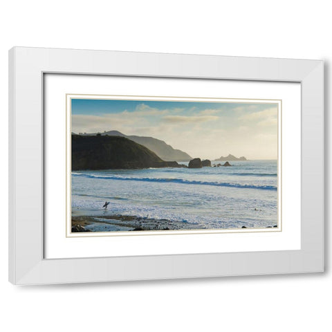 Rockaway Beach-Pacifica-California-USA White Modern Wood Framed Art Print with Double Matting by Miller, Anna