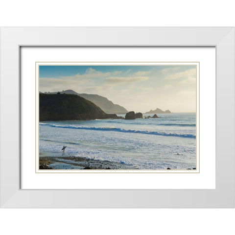 Rockaway Beach-Pacifica-California-USA White Modern Wood Framed Art Print with Double Matting by Miller, Anna