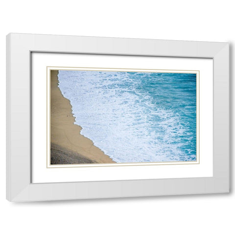 Waves on Beach-Julia Pfeiffer Burns State Park-Big Sur-California-USA White Modern Wood Framed Art Print with Double Matting by Miller, Anna
