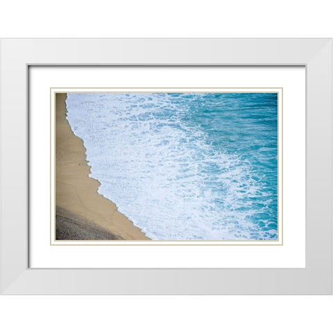 Waves on Beach-Julia Pfeiffer Burns State Park-Big Sur-California-USA White Modern Wood Framed Art Print with Double Matting by Miller, Anna