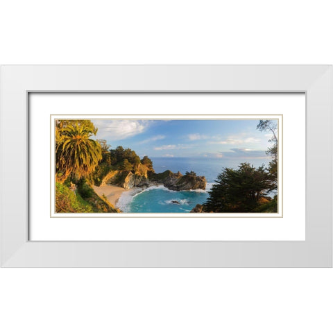 McWay Falls-Julia Pfeiffer Burns State Park-Big Sur-California-USA White Modern Wood Framed Art Print with Double Matting by Miller, Anna