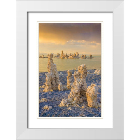 Tufas on Mono Lake-Eastern Sierras-California-USA White Modern Wood Framed Art Print with Double Matting by Miller, Anna