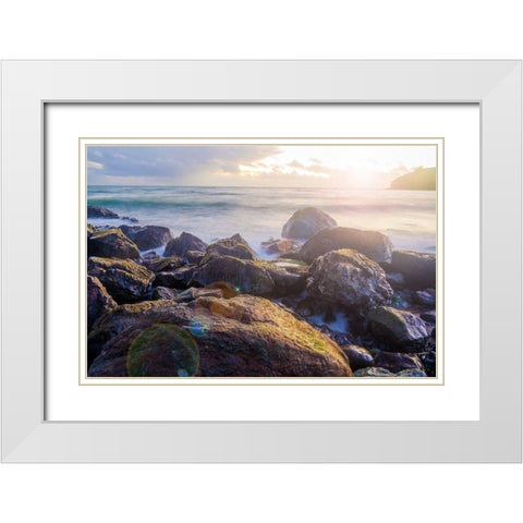 Sunset on Muir Beach-Marin County-California-USA White Modern Wood Framed Art Print with Double Matting by Miller, Anna