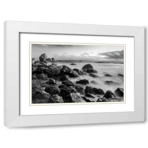 Muir Beach Dusk-Marin County-California-USA White Modern Wood Framed Art Print with Double Matting by Miller, Anna