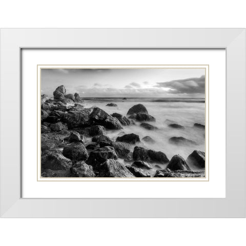 Muir Beach Dusk-Marin County-California-USA White Modern Wood Framed Art Print with Double Matting by Miller, Anna